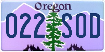 OR license plate 022SOD