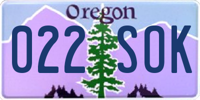 OR license plate 022SOK