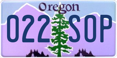 OR license plate 022SOP