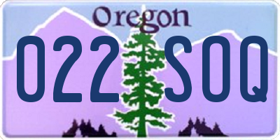 OR license plate 022SOQ