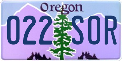 OR license plate 022SOR