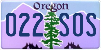 OR license plate 022SOS