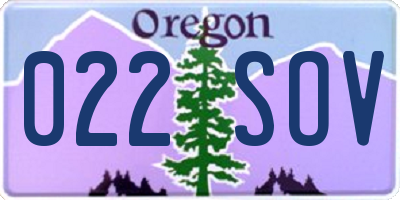 OR license plate 022SOV