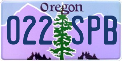 OR license plate 022SPB