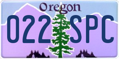 OR license plate 022SPC