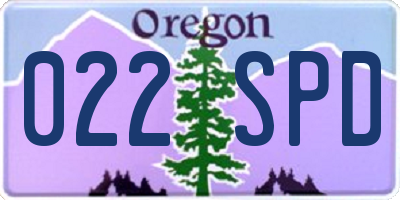 OR license plate 022SPD