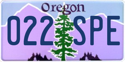 OR license plate 022SPE