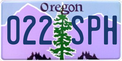 OR license plate 022SPH