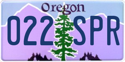 OR license plate 022SPR