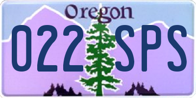 OR license plate 022SPS