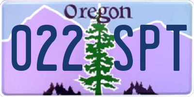 OR license plate 022SPT