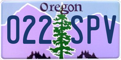 OR license plate 022SPV