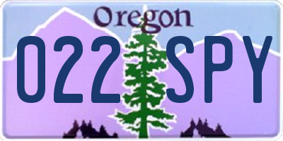 OR license plate 022SPY