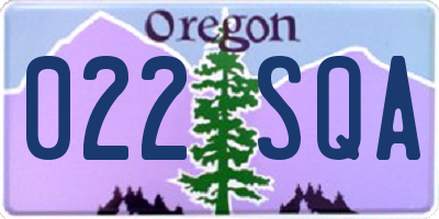 OR license plate 022SQA