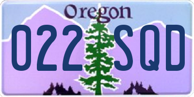 OR license plate 022SQD