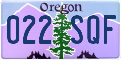 OR license plate 022SQF