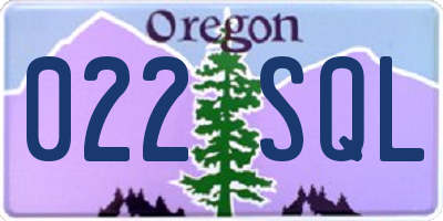 OR license plate 022SQL