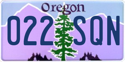OR license plate 022SQN