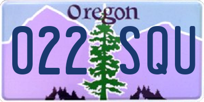 OR license plate 022SQU