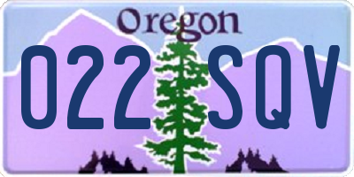 OR license plate 022SQV