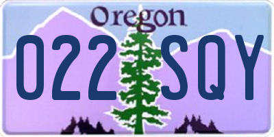 OR license plate 022SQY