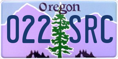 OR license plate 022SRC