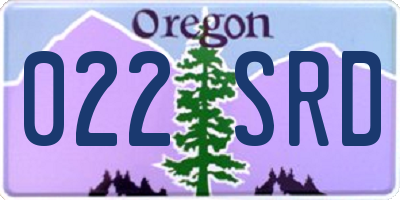 OR license plate 022SRD
