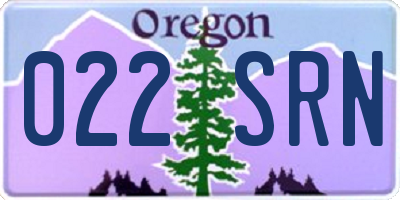 OR license plate 022SRN
