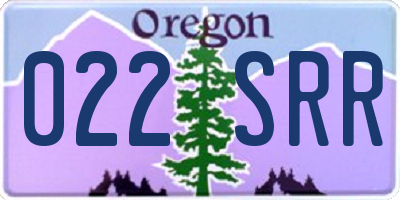 OR license plate 022SRR