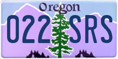 OR license plate 022SRS