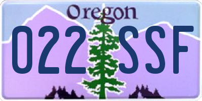 OR license plate 022SSF
