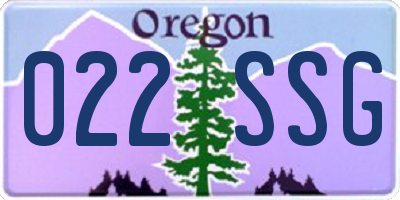 OR license plate 022SSG