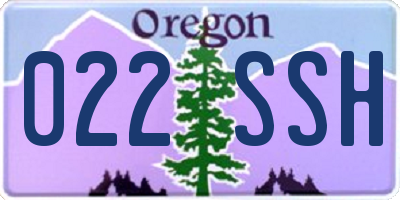 OR license plate 022SSH