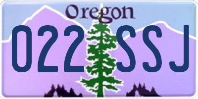 OR license plate 022SSJ