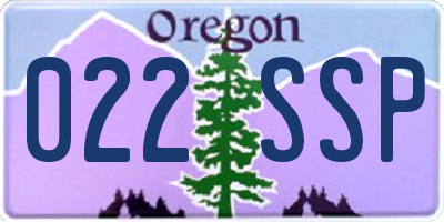 OR license plate 022SSP