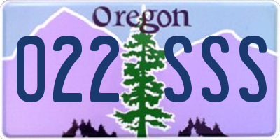 OR license plate 022SSS