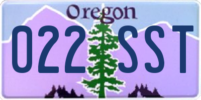 OR license plate 022SST