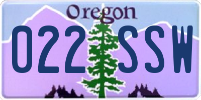 OR license plate 022SSW