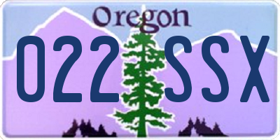 OR license plate 022SSX