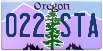 OR license plate 022STA