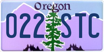 OR license plate 022STC