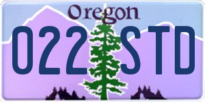 OR license plate 022STD