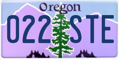 OR license plate 022STE