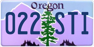 OR license plate 022STI