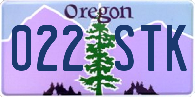OR license plate 022STK