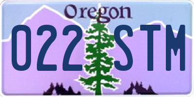 OR license plate 022STM
