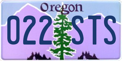 OR license plate 022STS