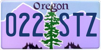 OR license plate 022STZ