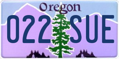 OR license plate 022SUE