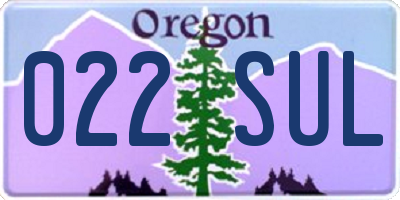 OR license plate 022SUL